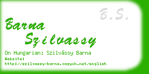 barna szilvassy business card
